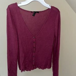 Maroon Button-Up Top